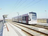 Aarhus Stadtbahn Linie L2 mit Niederflurgelenkwagen 1105-1205 am Gl. Skejby (2020)