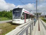 Aarhus Stadtbahn Linie L2 mit Niederflurgelenkwagen 1109-1209 am Universitetshospitalet (2024)