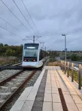 Aarhus Stadtbahn Linie L2 mit Niederflurgelenkwagen 2110-2210 am Klokhøjen (2021)