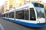 Amsterdam Straßenbahnlinie 2 mit Niederflurgelenkwagen 2042 auf Vijzelstraat (2010)