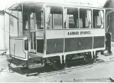 Archivfoto: Aarhus Pferdestraßenbahnwagen 1 innen Scandia's gård (1884)