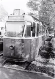 Archivfoto: Malmö Triebwagen 71 auf Teknikens och Sjöfartens Hus (1983)