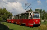 Awdijiwka Straßenbahnlinie 1 mit Triebwagen 061 am Wuł. Nekrasowa (2012)