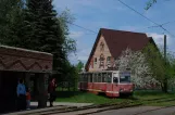 Awdijiwka Straßenbahnlinie 2 mit Triebwagen 041 auf Industrialnyy Prospekt (2011)