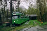 Basel Straßenbahnlinie 2 mit Gelenkwagen 624 am Eglisee (2006)