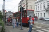 Beograd Straßenbahnlinie 13 mit Gelenkwagen 269 am Karađorđev Park (2008)