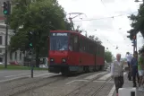 Beograd Straßenbahnlinie 13 mit Gelenkwagen 377 auf Nemanjina (2008)