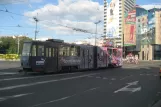 Beograd Straßenbahnlinie 2 mit Gelenkwagen 214 auf Trg Slavija (2008)