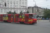 Beograd Straßenbahnlinie 7 mit Gelenkwagen 321 auf Karađorđeva (2008)