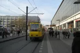 Berlin Schnelllinie M4 mit Gelenkwagen 7005 am S+U Alexanderplatz/Gontardstraße (2007)