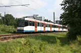 Bielefeld Straßenbahnlinie 2 mit Gelenkwagen 586nah Am Wellbach (2006)