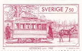 Briefmarke: Göteborg Pferdebahnlinie mit Pferdebahnwagen auf Södra Allégatan (1995)