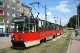 Częstochowa Straßenbahnlinie 1 mit Triebwagen 603 am Raków Dworrzec PKP (2008)