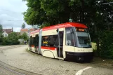 Danzig Straßenbahnlinie 11 mit Niederflurgelenkwagen 1025 "Johanna Henriette Schopenhauer" am Oliwa (2011)