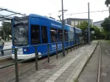 Dessau Straßenbahnlinie 3 mit Niederflurgelenkwagen 301 am Hauptbahnhof (2023)