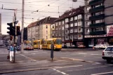 Dortmund Straßenbahnlinie 406 mit Gelenkwagen 135nah Ostentor (1988)