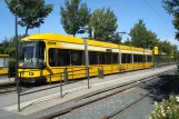 Dresden Straßenbahnlinie 1 mit Niederflurgelenkwagen 2514 am Prohlis Gleisschleife (2011)