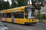 Dresden Straßenbahnlinie 11 mit Niederflurgelenkwagen 2841nah Postplatz (2015)