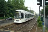 Düsseldorf Zusätzliche Linie 708 mit Niederflurgelenkwagen 2139 am Hansaplatz (2010)