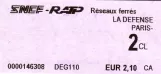 Einzelfahrschein für Régie Autonome des Transports Parisiens (RATP) (2007)