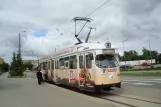 Elbląg Straßenbahnlinie 4 mit Gelenkwagen 244 am Ogólna (2011)