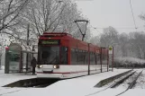 Erfurt Straßenbahnlinie 1 mit Niederflurgelenkwagen 605 am Thüringerhalle (2008)