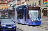 Erfurt Straßenbahnlinie 6 mit Niederflurgelenkwagen 626 auf Krämpfertor (2012)