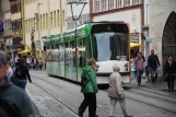 Erfurt Straßenbahnlinie 6 mit Niederflurgelenkwagen 649 auf Anger (2012)