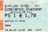 Erwachsenkarte für Braunschweiger Verkehr (BSVG), die Vorderseite (2003)