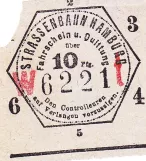 Erwachsenkarte für Hamburger Hochbahn (HHA), die Vorderseite W t (1920)