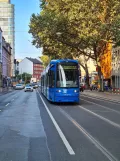 Frankfurt am Main Straßenbahnlinie 11 mit Niederflurgelenkwagen 229 am Schwedlerstraße (2021)