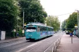 Frankfurt am Main Straßenbahnlinie 21 mit Gelenkwagen 825 am Vogelweidstr. (2003)