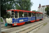 Frankfurt (Oder) Straßenbahnlinie 4 mit Gelenkwagen 215 am Frankfurt (Oder) Stadion (2008)