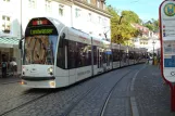 Freiburg im Breisgau Straßenbahnlinie 1 mit Niederflurgelenkwagen 284 am Oberlinden (2008)