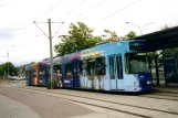 Freiburg im Breisgau Straßenbahnlinie 5 mit Gelenkwagen 265 am Haid Munzinger Straße (2003)