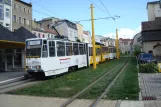 Gera Straßenbahnlinie 3 mit Gelenkwagen 348 am Sorge/Markt (2014)