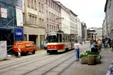 Görlitz Straßenbahnlinie 1 mit Gelenkwagen 14nah Postplatz (1993)