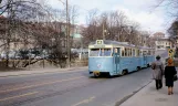 Göteborg Straßenbahnlinie 4 mit Triebwagen 542 auf Västra Hamngatan (1962)