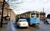 Göteborg Straßenbahnlinie 9 mit Beiwagen 410 auf Första Långgatan (1962)