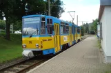 Gotha Regionallinie 6 mit Gelenkwagen 316 am Waltershausen Bahnhof (2014)