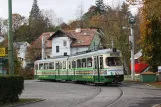 Graz Straßenbahnlinie 1 mit Gelenkwagen 268 am Mariatrost (2008)