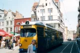 Grudziądz Straßenbahnlinie T2 mit Gelenkwagen 72 auf Rynek Główny (2004)