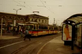 Heidelberg Regionallinie 5 mit Gelenkwagen 103 am MA Hauptbahnhof (1990)