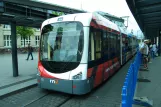 Heidelberg Regionallinie 5 mit Niederflurgelenkwagen 131 am MA Hauptbahnhof (2009)