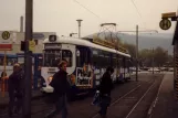 Heidelberg Straßenbahnlinie 24 mit Gelenkwagen 220 am HD Hauptbahnhof (1990)