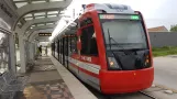 Houston Straßenbahnlinie Grün mit Niederflurgelenkwagen 337 am Coffee Plant/Second Ward (2018)