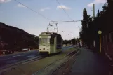 Jena Straßenbahnlinie 2 mit Triebwagen 045 am Jena-Ost (1990)