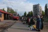 Jenakijewe Straßenbahnlinie 1 mit Triebwagen 003 am Czeremuszky (seł. Watutina) (2011)