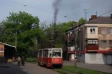 Jenakijewe Straßenbahnlinie 1 mit Triebwagen 003 auf Kalinina Ulitsa (2011)