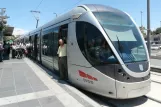 Jerusalem Stadtbahn Linie L1 mit Stadtbahnwagen 026 am Damascus Gate (2012)